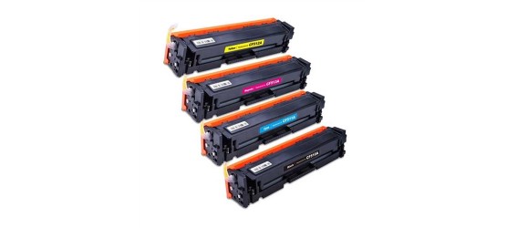 Ensemble complet de 4 cartouches laser HP CF510A-511A-512A-513A (204A) compatible 